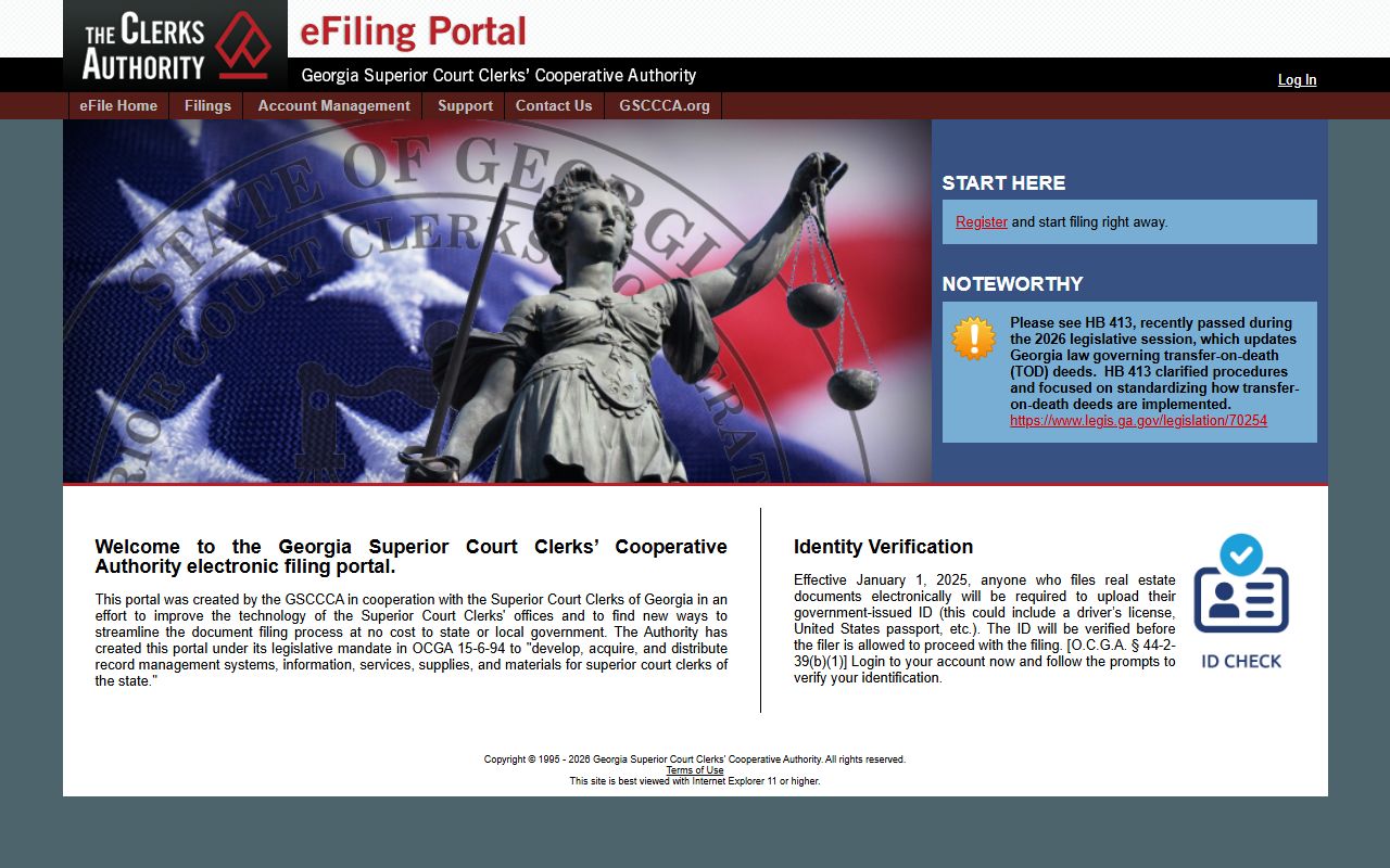 Charlton County court dockets GSCCCA real estate e-filing source