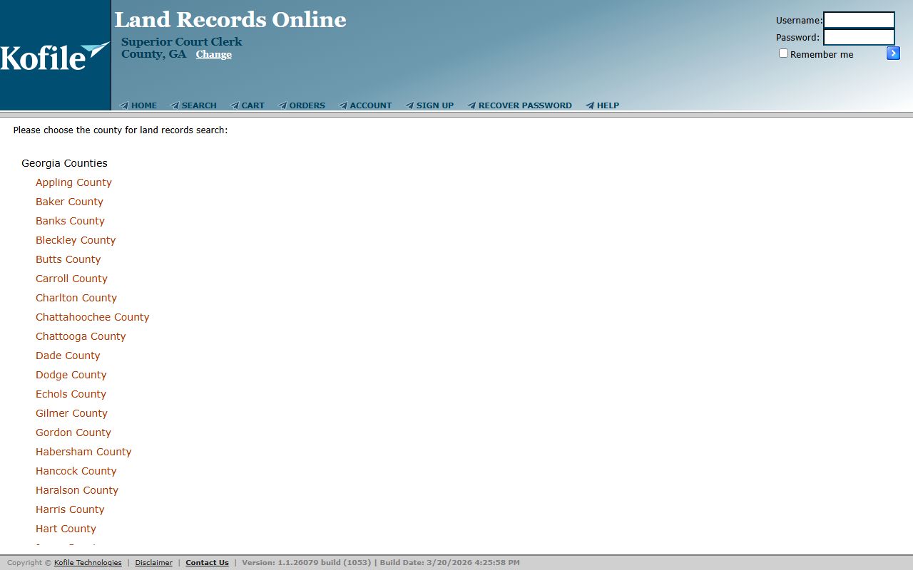 Charlton County court records Kofile land records portal
