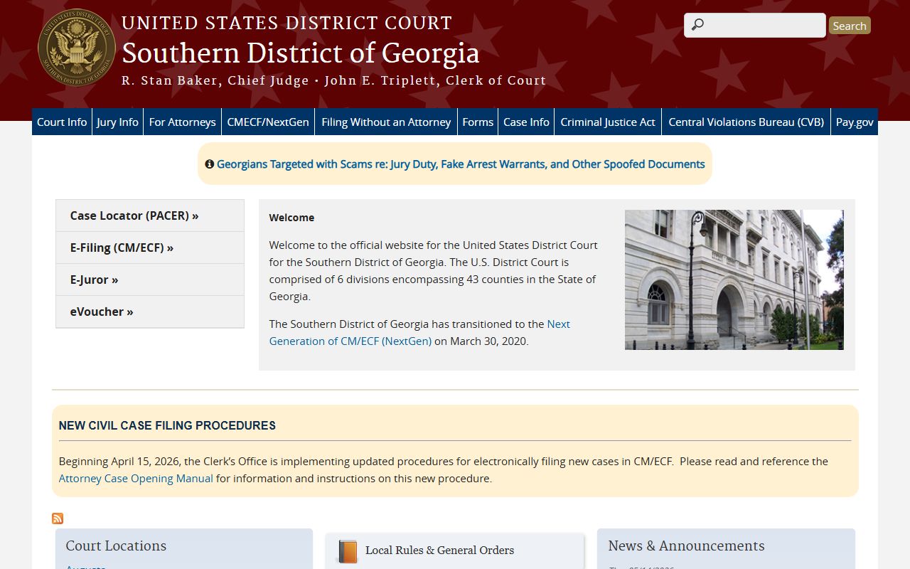 Charlton County Superior Court records compared with Southern District of Georgia federal court