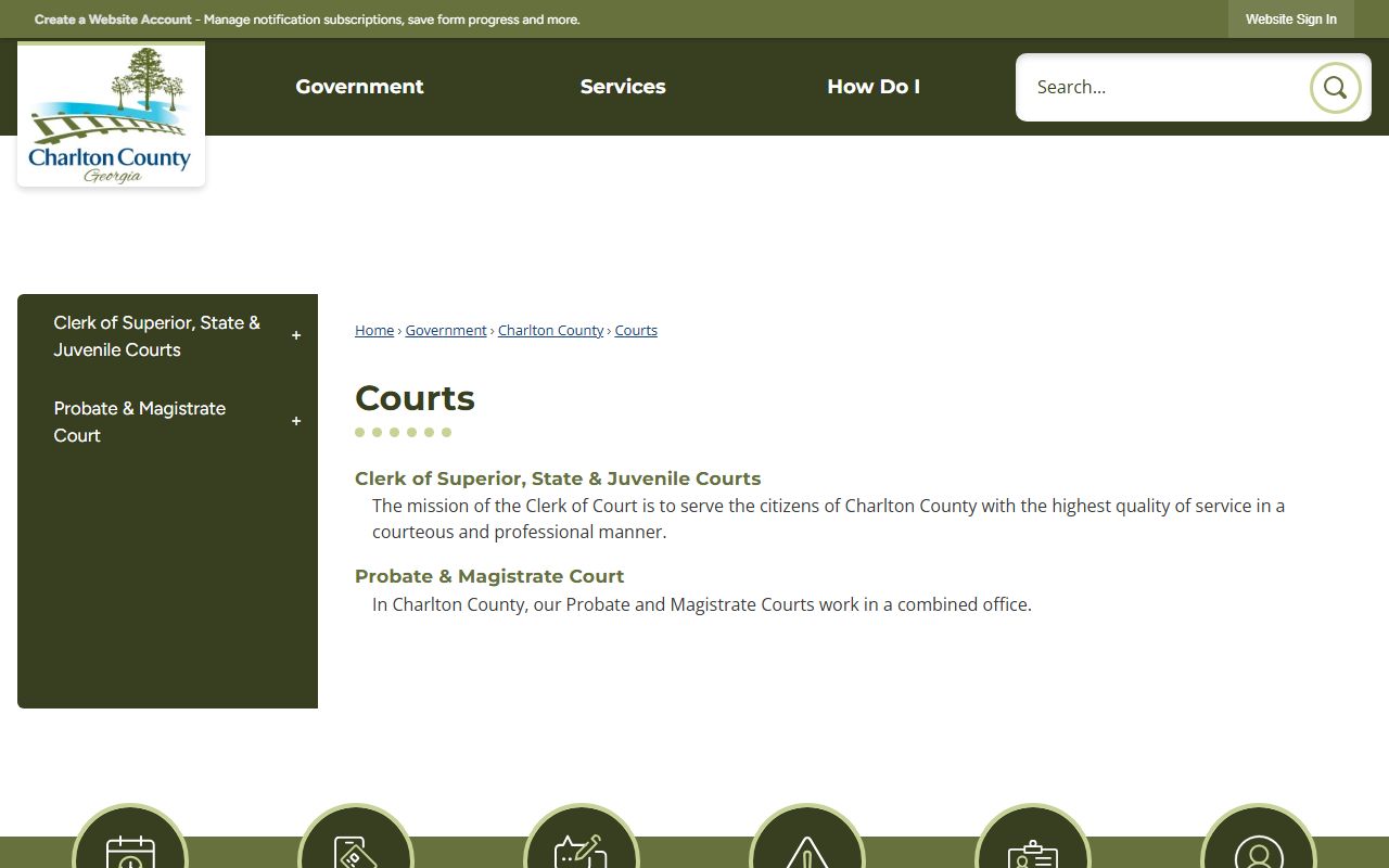 Charlton County court records courts landing page