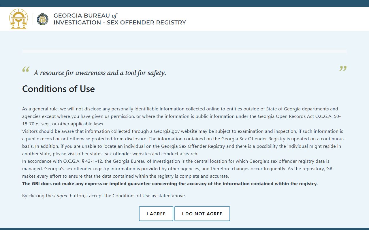 Charlton County inmate records GBI sex offender registry notice