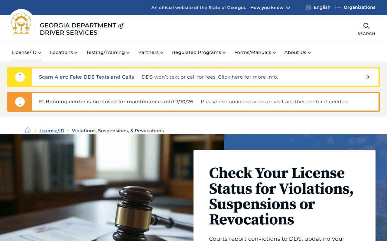 Charlton County traffic court records DDS violations and suspension information