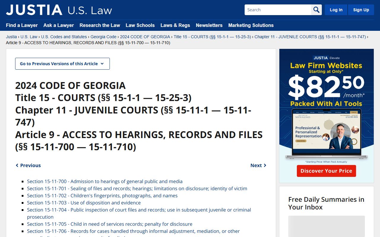 Charlton County warrant records Georgia juvenile access law